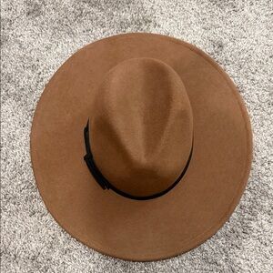 Universal Thread Wide Brim Felt Fedora Hat in Chestnut Brown